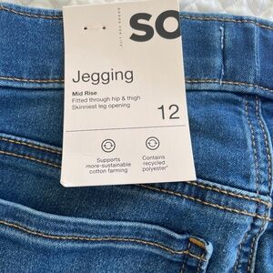 NWT Kohl's SO Girls Jeggings. Size 12.